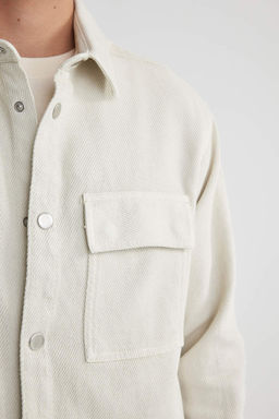 Куртка-рубашка с длинными рукавами и воротником-поло Relax Fit - Defacto фото 5