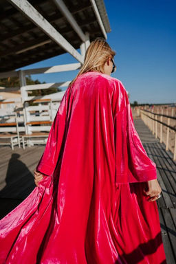 Кимоно бархат розовый