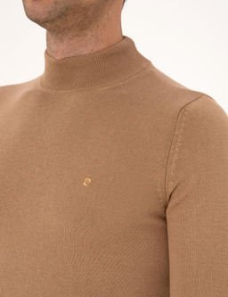 Camel Slim Fit Yar_m Bal_k__ Yaka Basic Triko Kazak - Pierre cardin фото 7