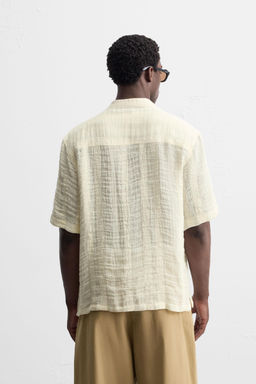 COTTON-LINEN JACQUARD SHIRT - Zara фото 3