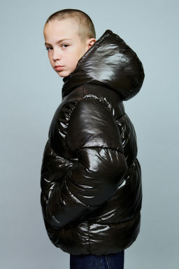 WATER-REPELLENT QUILTED COAT WITH HOODIE - Zara фото 11
