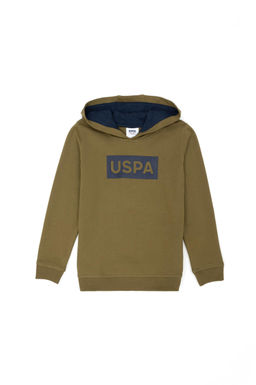 U. S. Polo Assn Детская базовая толстовка цвета хаки с капюшоном - U.s. polo assn фото 7
