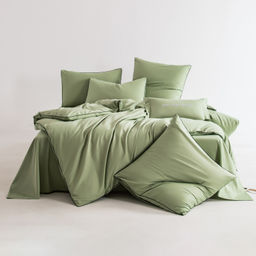 Комплект постельного белья Однотонный Сатин Элитный на резинке OCER012 180*200*30;160*200*30;140*200*30 Евро 4 Наволочки