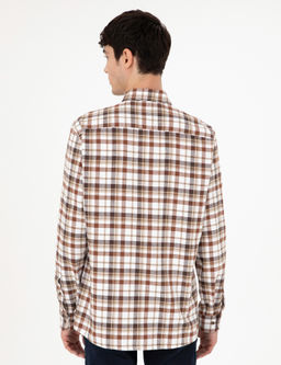 Kahverengi Regular Fit Kareli Uzun Kollu G_mlek - Pierre cardin фото 5