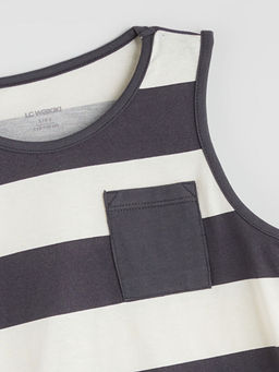 Bisiklet Yaka ?izgili Erkek ?ocuk Atlet