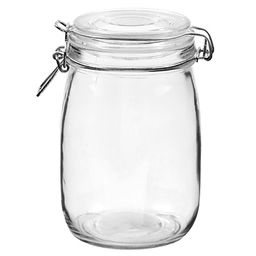 Банка стеклянная с бугельным замком 1л д9см, h16,7см, крышка с силиконовым уплотнителем (Китай)