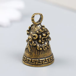 Цена за 2 шт. Колокольчик латунь Голова льва 3,4х2,2х2,2 см - Simaland фото 3