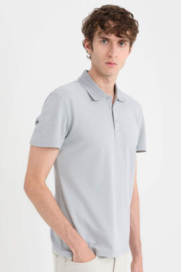 Slim Fit Dar Kesim Basic Duz K?sa Kollu Polo Tisort - Defacto фото 4