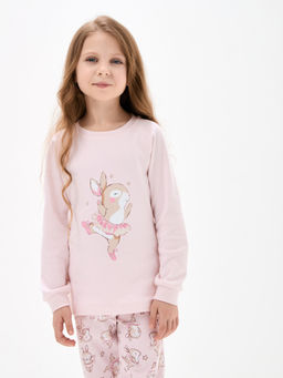 Нежно-розовая пижама для девочки с принтом - Kogankids фото 17