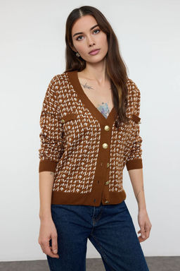 Kahverengi Genis Kal?p Triko H?rka TWOAW22HI0268