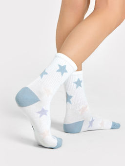 Цена за 5 пар! Носки детские классические белые с рисунком звездочек - Mark formelle фото 2