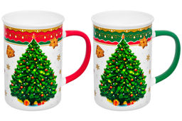 Набор 2 кружек 360 мл 11,5*7,5*11,5 см Новогодняя Елка, фарфор - Elan gallery фото 5