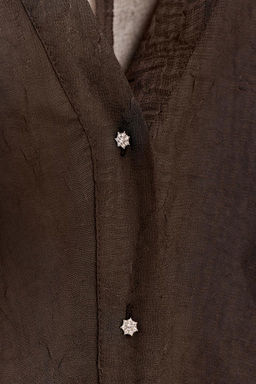 SEMI-SHEER SHIRT WITH TIES - Zara фото 10