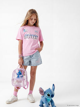 Stitch Bask?l? K?z ?ocuk Ti??rt