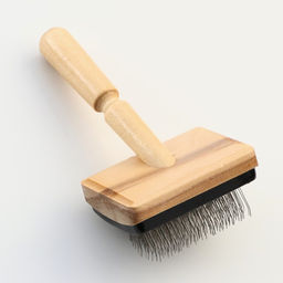 Щетка деревянная Премиум без капель для длинношерстных животных, основание 80х60 мм - Пижон фото 2