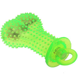 Пэт тойс (Pet toys) Игрушка для собаки Косточка массажная 12х6см h4,3см, ПВХ, с пищалкой, светящаяся, на картоне, прозрачная, цвета в ассортименте: синий, розовый, зеленый, желтый (Китай)  фото 3