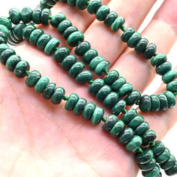 Бусы из малахита рондель 8*4мм, 49см, 68г