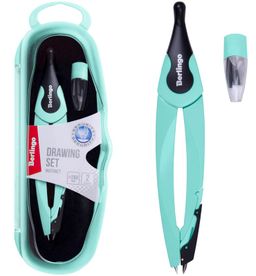 Готовальня Berlingo "Instinct" 2 предм., циркуль 135мм, мята (DS_00002b) в пласт. футляре