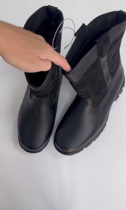 Мини-монголки мужские черные, литая подошва натуральная кожа - Мирунт фото 22