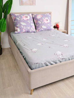 КПБ Перкаль Зима-лето с прост. на резинке - Азалия Семейный с прост. на рез.180*200*25 (нав.70x70)/Простыня, пододеяльник, наволочка 70х70 - 2 шт.