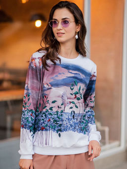 Свитшот с однотонными манжетами SWP160, джемпер - Sahar art lab фото 7