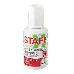 Цена за 2 шт. Корректирующая жидкость STAFF "Everyday" 20мл., на быстросохнущей основе, с кисточкой (228625)