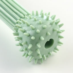 Игрушка для лакомств и сухого корма Гантель, TPR, массажная, 14 х 4 см, зелёная - Пижон фото 3