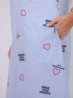 Халат Красотка 7 сердечки, трикотаж - Малина фото 6