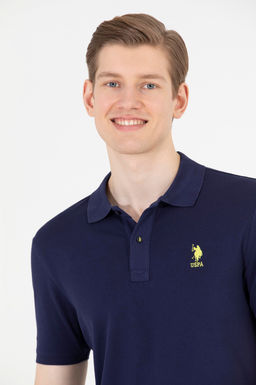 U. S. Polo Assn Мужская темно-синяя базовая футболка с воротником-поло - U.s. polo assn фото 2