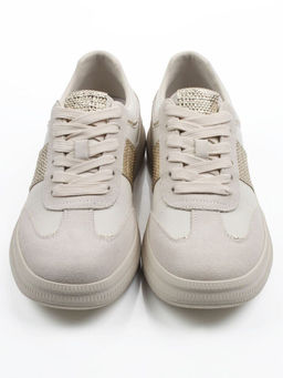 03-A1021-2 LT. BEIGE Кроссовки женские (натуральная кожа, натуральная замша)