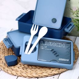 Ланчбокс "Food time", blue, 2 яруса, 2000 мл