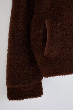 TRENDYOLMILLA Tas Pelus Regular/Normal Kal?p Dokuma Garnili Fermuarl? Kal?n Orme Sweatshirt TWOAW25SW00139  фото 17