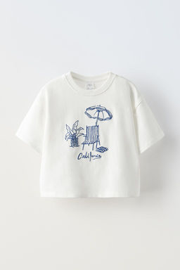 EMBROIDERED CHAIR AND UMBRELLA T-SHIRT