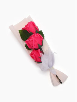 Букет из трех мыльных фуксия роз в колбе. - SB BEAUTY фото 3