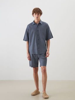 Rahat Kal?p K?sa Kollu Erkek Jean G?mlek