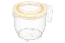 Ёмкость для миксера (блендера) 2,2 л 22,5*17*16 см с крышкой, прозрачная/кремовая (459)