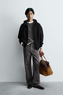 CHAQUETA PUNTO CAPUCHA / Gris