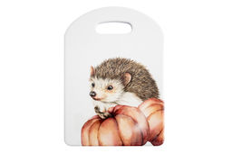 Подставка под горячее, 24х17 см, керамика/пробка, белая, Еж Autumn forest