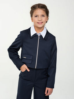 Синий жакет для девочки Mooriposh, модель 0722