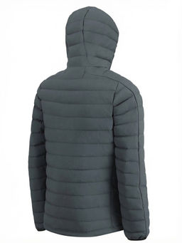 Куртка мужская стёганая с капюшоном с графеновой подкладкой цвета хаки 9623_1Kh