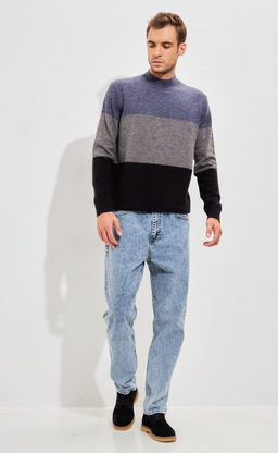 Джемпер мужской в полоску F321-15302 синий - Fine joyce фото 10