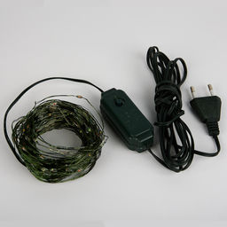 ULD-S2000-200/DGA WHITE IP20 DEW Гирлянда светодиодная "Роса", 20м. 200 светодиодов. Белый свет. Провод зеленый. ТМ Uniel