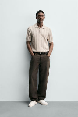 POLO PUNTO REGULAR FIT ESTRUCTURA / Crudo / Beige