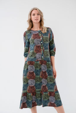 Платье женское из кулирки Софи спилы зеленые - Амадэль фото 5