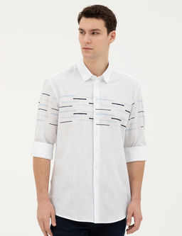 Lacivert Slim Fit Uzun Kollu G_mlek