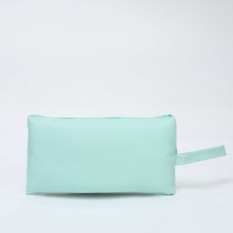 Косметичка-пенал на молнии, плоская, с карманом, зелёная - Simaland фото 2