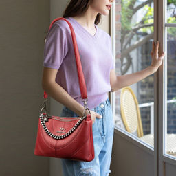 KAIDIFEINIROO Сумка женская с двумя ремнями 8710  фото 2