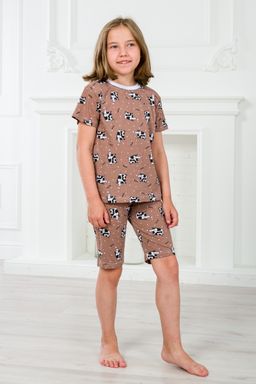 Пижама детская из футболки и бридж из кулирки Коровы - Амадэль фото 4