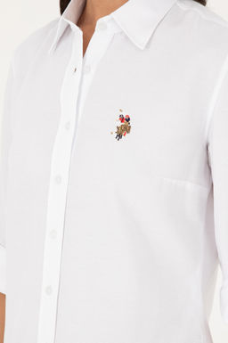 Женщина белая длинная рубашка. Основная рубашка скидка в корзине - U.s. polo assn фото 7