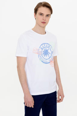 Erkek Beyaz Bisiklet Yaka Ti__rt